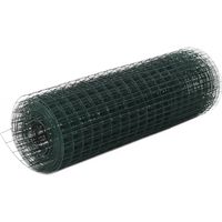 vidaXL Grillage acier avec revêtement en PVC 25x0,5 m vert