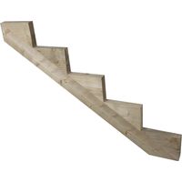 Limon 5 Marches Escalier Pin Traite - Escalier Extérieur - Pré-entaillé
