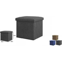 Trade Shop - Pouff Puff Pouf Contenitore Imbottito Con Seduta In Tessuto 38 X 38 X 35cm 69586 -