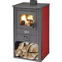 STUFA A LEGNA KURSAL DE LUXE ROSSO 49x46xH93 cm. 9Kw