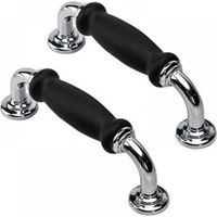 96mm Hole Distance 2 Pieces Black Vintage Door Knobs Cupboard Door Handles Cabinet Drawer Pulls Furniture Door Handles for Cupboards Kitchen Pull Knobs Wardrobe