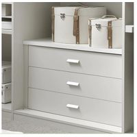 Cassettiera Interna Armadio 3 Cassetti Grigio Perla 87x44x58 cm