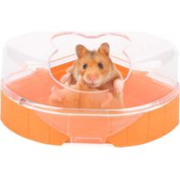 Toilettes triangulaires pour hamster, mini-toilettes pour petits animaux avec pelle (14x11x7cm, jaune)