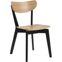 Chaise Roxby en bois, piètement noir naturel