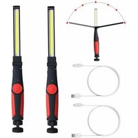 Baustellenleuchte, 2 Stück, 15 W, 700 Lumen, 3000 mAh, COB-Lampen – Rot