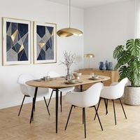 Table - HOME DECO FACTORY - Extensible - Ronde - Noir et Marron
