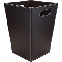Leather Waste Paper Bin for Office, Bathroom, Kitchen, Bedroom and Hotel (Square-Brown)
