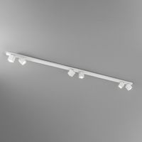 Plafoniera Moderna Oddy Faretti Cubici Metallo Bianco 6 Luci Orientabili Gu10
