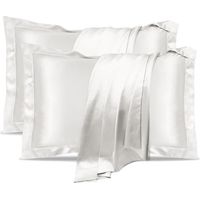 Set di 2 federe in seta, federa in seta di gelso 100% naturale per la salute dei capelli e della pelle, misura standard 50 x 75 cm, federa in seta di alta qualità, morbida e rinfrescante per dormire (