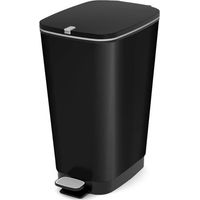 Kis Chic Pattumiera L - Pattumiera Decorata A Pedale Con Anello Fermasacco Per Sacchetto Da 50 Lt - 29X44,5X60,5H Black