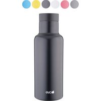 Borraccia in acciaio colorata 450 ml tappo automatico nera