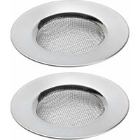 Lot de 2 passoires d'évier pour douche, receveur de cheveux du trou de prise éviers de baignoire ou de cuisine Filtres de drainage pour évier en acier inoxydable. Diamètre de 3 Inch 7,6 cm