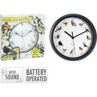 Horloge murale avec chants d'oiseaux 25 cm
