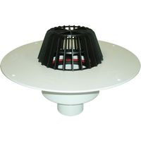 Drain de terrasse DN160 avec collier en PVC et collecteur de feuilles en plastique