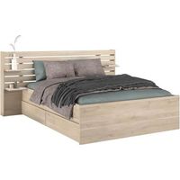 Letto 140 x 190/200 cm Con vani portaoggetti Naturale - TENALIA II