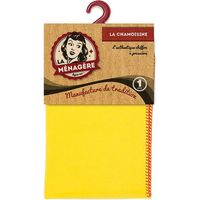 La-Menagere La chamoisine chiffon à poussière jaune filets rouges