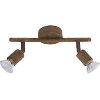 LED Deckenleuchte Wohnzimmerlampe Deckenlampe rost Spotstrahler verstellbar, 2x 3 Watt 2x 250 Lumen 3000 Kelvin, LxH 26x15 cm