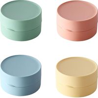 Porte-savons ronds, lot de 4 porte-savons solides pour shampoing, porte-savons de voyage, porte-savons portables avec couvercle, récipient à savon