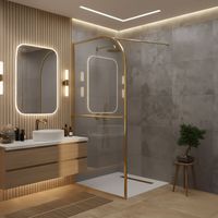 PARETE DOCCIA FISSA REA SKY 100 WALK-IN BRUSHED GOLD