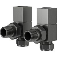 Colore Dias Gunmetal Grey Square Angled Radiator Valves