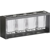 Boîte de rangement avec égouttoir, boîte de rangement pour vaisselle avec égouttoir, noire