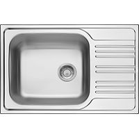 Fregadero de cocina de acero inoxidable con escurridor 78 x 50 cm de una cubeta Deante XYLO ZEX011B acero inoxidable cepillado
