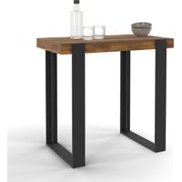 Tavolo da bar PHOENIX, legno scuro, effetto invecchiato e nero, 90 cm