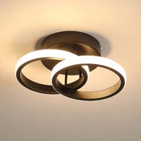 GOECO LED Ceiling Light, Ring Design Ceiling Lights, 2 Built-in LED Boards, 22W, Warm White Light 3000K, Modern Flush Ceiling Fixture for Living Rooms and Bedrooms and Hallway (Warm White, 2 LED Ring