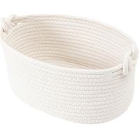 Storage basket, multifunctional bathroom, bedroom, office, small woven cotton basket, used for bathroom shelves and children's rooms, bathroom storage, 2 pieces