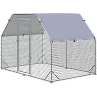 Recinto per Galline in acciaio con telo copertura 4-6 polli 280x190x195 cm