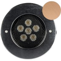 Encastré de sol extérieur ZEPH 3 SLIM 230V rond bronze non percée bleu 6x2W - EUROPOLE - 56464NBR