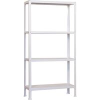 SimonRack Scaffale da Ufficio/Libreria, 1600x800x300 mm, 4 Ripiani, 150 kg per Ripiano, Metallo Stile Industriale, Bianco – Simon Home