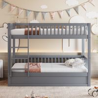 letto contenitore 90x200 a castello legno grigio OKMYHOME