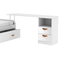 Escritorio + cajonera aglomerado blanco cuero 76,5x202x45cm