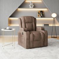 FOERPL-Poltrona Reclinabile Elettrica con 8 Punti Massaggio, Poltrona Elettrica Relax con USB, Portabicchieri e Tasche Laterali, Sedia Relax con Schienale e Poggiapiedi