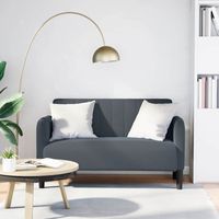 Vidaxl – Canapé causeuse convertible 2 places 109 cm – Tissu velours gris foncé – Assise mousse et ressorts – Cadre en contreplaqué robuste