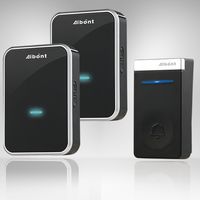 [Sonnette sans fil, kit sonnette électronique étanche avec 2 récepteurs enfichables, portée de 150 mètres, 45 mélodies avec 4 niveaux de volume, convient pour la maison, le bureau, l'hôtel.