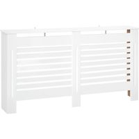Copritermosifoni a Doghe con Ripiano Portaoggetti, in Legno, 172x19x81 cm, Bianco