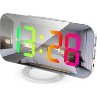 Digitaler Wecker mit RGB-Farbdisplay, Smart Mirror, Datumsanzeige, Schlafzimmerdekoration ( )