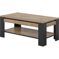 Mesa de centro Melmava 105 , 49x60x120cm, Diámetro: 0, Aglomerado laminado, Angular