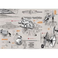 Komar STAR WARS Blueprints 368 x 254 cm, Papier peint panoramique 8-493, photomurale sur intissé