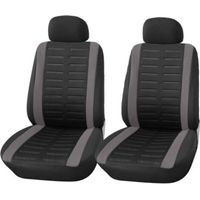 Housses universelles pour sièges avant de voiture – Couvre-sièges gris ajustables, compatibles avec la plupart des modèles automobiles (siège conducteur et passager)