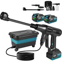 Elektrischer Hochdruckreiniger, 100 bar, faltbarer Wassertank (22 l), 5 m langer Wasserschlauch, Durchflussmenge 4,1 l/min, für Reinigungsarbeiten, Autowäsche und Bewässerung