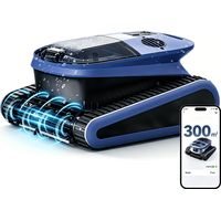 Robot de piscine sans fil – Jusqu’à 300 m² – 240 min – 4 Modes de nettoyage – Commande App – Fond, Parois, Ligne d’eau, Marches – Bleu