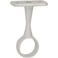 Supporto a soffitto rotondo per tubo armadio da 19 mm di diametro, in zama bianca.