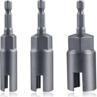 3PCS Power Wing Nut Driver Set 12mm 15mm 18mm Wing Nut Driver Bit 1/4" Hex Shank Nut Driver Power Wing Bit Drill Tool Drive Kit pour l’installation de vis à crochets, torsion de fil