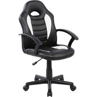 Sedia da Gaming Ergonomica per Bambini 55x56x99,5 cm in Similpelle Nera e Bianca