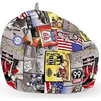 Pouf Enfant Imprimé Route 66 Happers Unique Route 66
