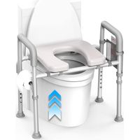Cadre de Sécurité pour Toilettes,Rehausseur Toilette Adulte,Barre d'Appui WC Hauteur Réglables, Barre WC pour Handicapé, S'adapte à n'importe quelle toilette