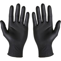 Caja de 100 guantes de nitrilo negro sin polvo (Talla 7) pequeña gd23bb